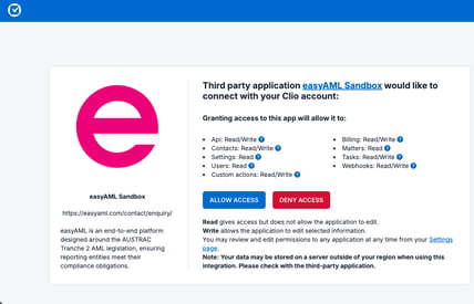 authorise-clio-popup