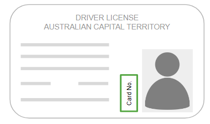 Driver licence card number location