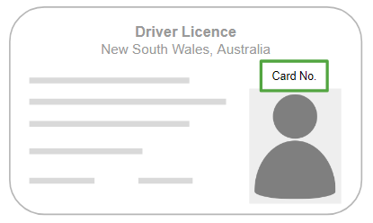 Driver licence card number location