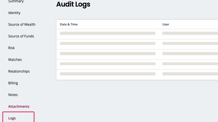 Audit logs tab