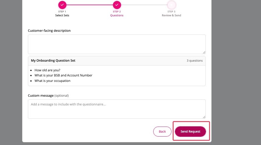 Review and send the questionnaire