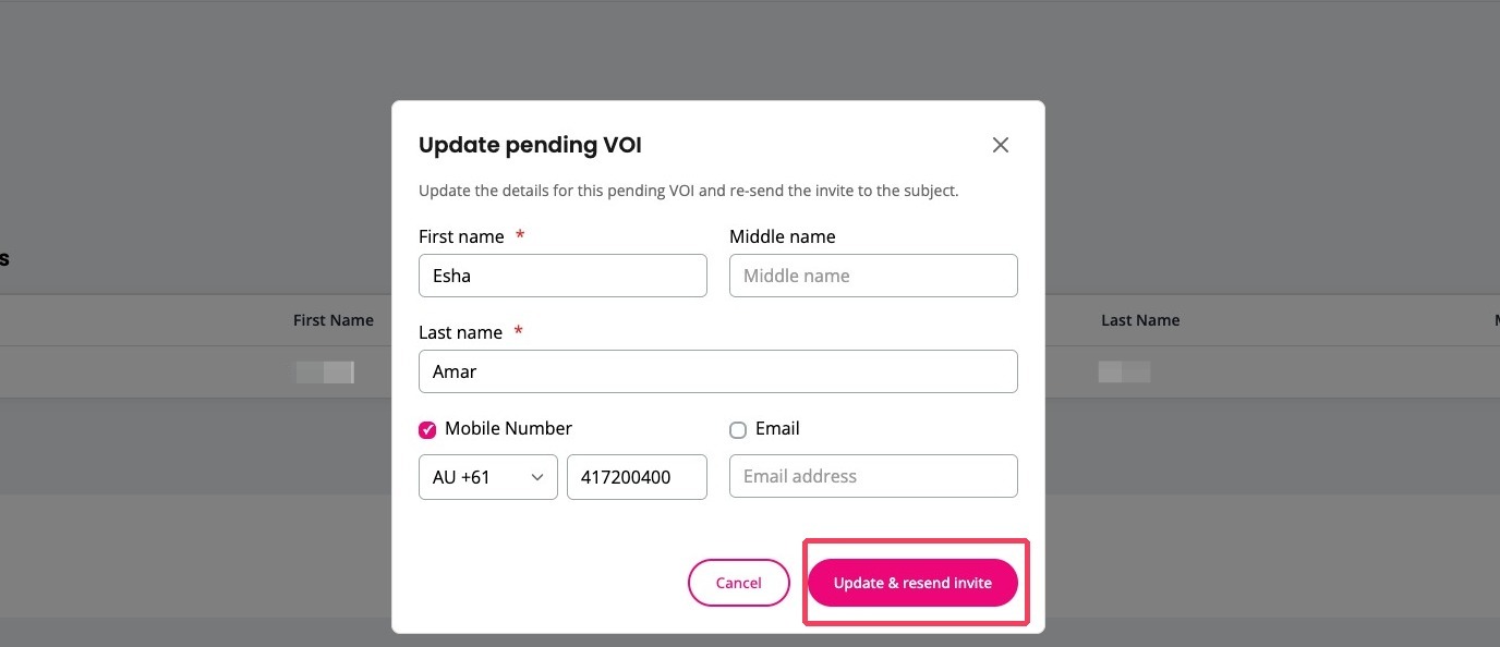 Update pending VOI dialog