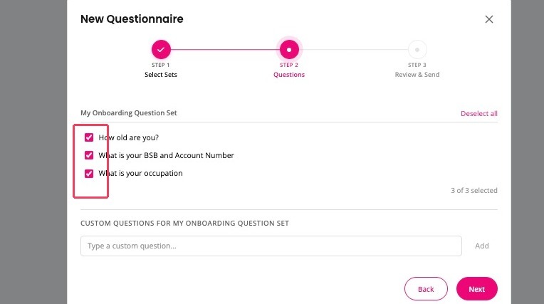 Selecting questions
